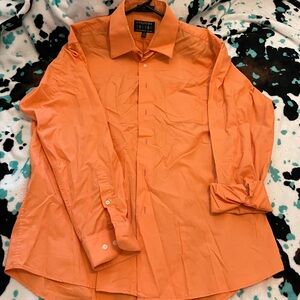 Vibrant Orange Casual Button Down Shirt